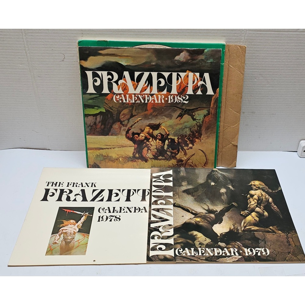 Vintage Frank Frazetta Fantasy Art Calendars 1978 1979 1982 Lot of 3 Bantam